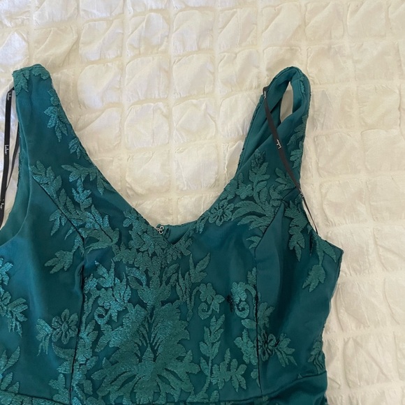 Lulus brocade embroidered Elegant Green Lace Dress - Picture 6 of 11